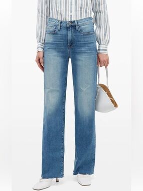 Frame Le California Wide-Leg Jeans in blue size 24